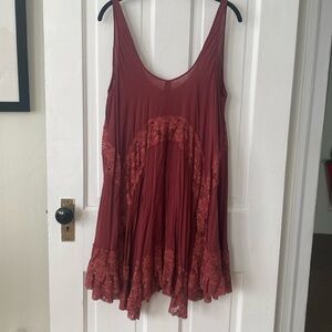 Free People dark red slip dress